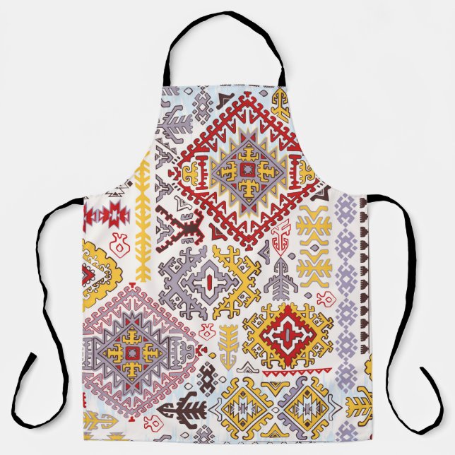 Indian rug paisley ornament pattern. Ethnic Mandal Apron (Front)