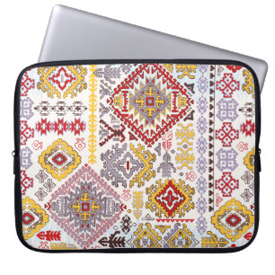 Indian rug paisley ornament pattern. Ethnic Mandal Laptop Sleeve