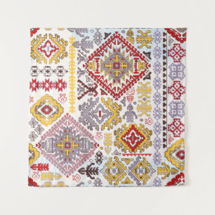 Indian rug paisley ornament pattern. Ethnic Mandal Tapestry