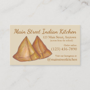 Indian Samosas Restaurant Food Cooking Chef Business Card