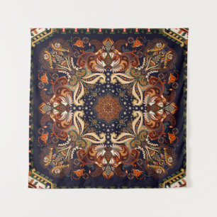 Indian seamless ornament. Vintage symmetric patter Tapestry