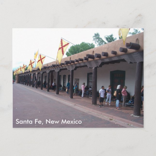 Indian selling jewellery on the Plaza, Santa Fe, N Postcard (Front)
