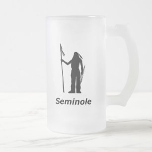 Indian Seminole Frosted Glass Beer Mug