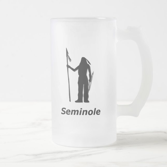 Indian Seminole Frosted Glass Beer Mug (Right)