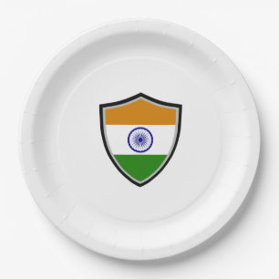 Indian shield flag paper plate