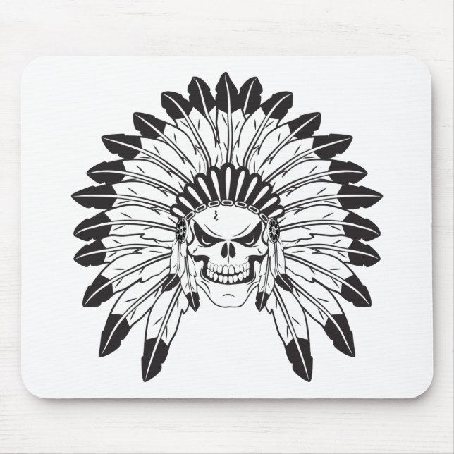 Indian Skull Chief Mouse Mat (Front)