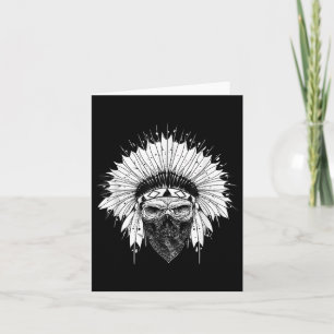 Indian Skull Rag , Native American Tattoo, Zany Br Card