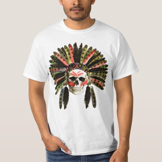 indian skull ,skull with an Indian headdress T-Shirt