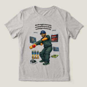Indian Software Engineer Coder Playing Cricket URM Tri-Blend Shirt