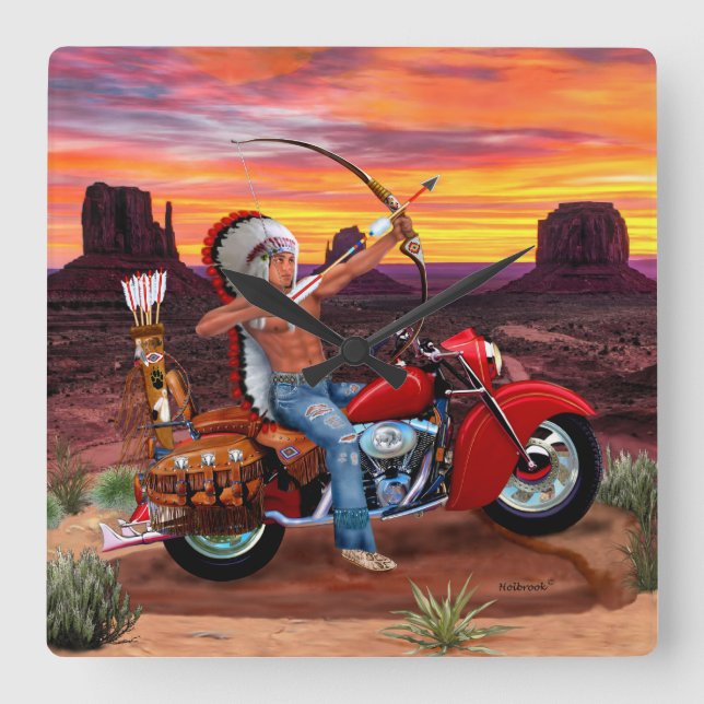 Indian Spirit Forever Square Wall Clock (Front)