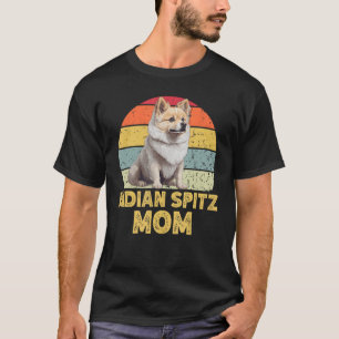 Indian Spitz Dog Mum Retro Style Funny Pet Owner D T-Shirt