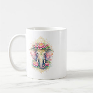 Indian Spring - Elephant with Flowers Coffee Mug