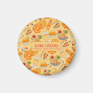 Indian Street Food Pattern Colourful Festive Chai Magnet
