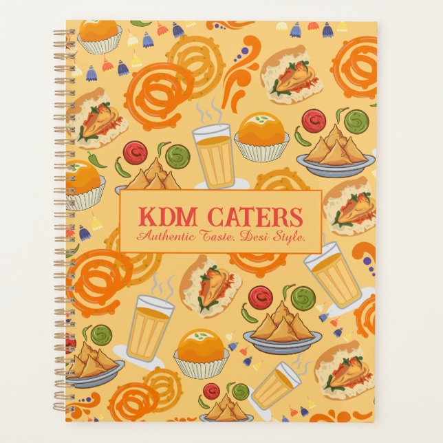 Indian Street Food Pattern Colourful Festive Chai  Planner (Front)