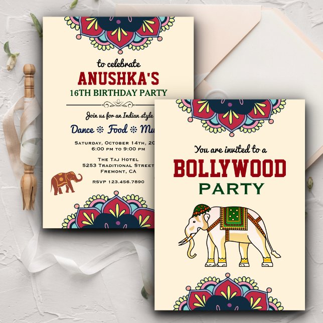 Indian Style Bollywood Party Birthday Invitation (Creator Uploaded)
