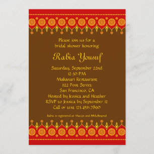 Indian Style Bridal Shower Invitation