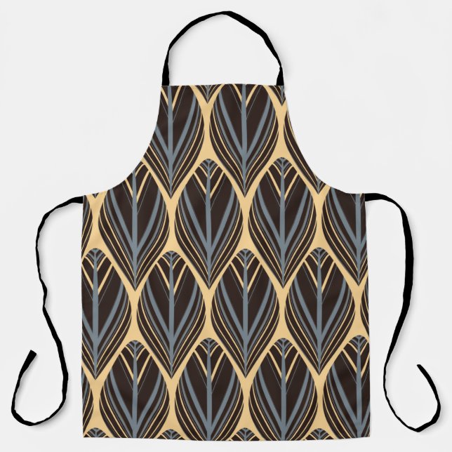 indian style feathers seamless pattern in silver i apron (Front)