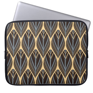 indian style feathers seamless pattern in silver i laptop sleeve