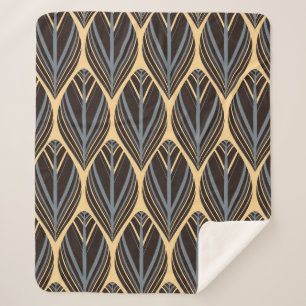indian style feathers seamless pattern in silver i sherpa blanket