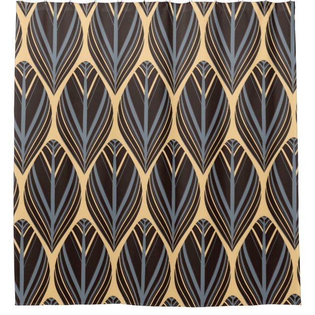 indian style feathers seamless pattern in silver i shower curtain (Front)