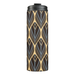 indian style feathers seamless pattern in silver i thermal tumbler