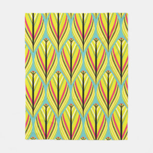 indian style feathers seamless pattern in yellow b fleece blanket