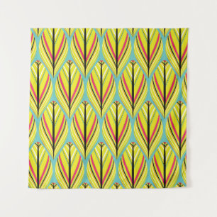 indian style feathers seamless pattern in yellow b tapestry
