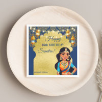 Indian style girls birthday party printed template