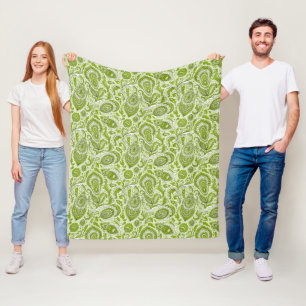 Indian style paisley floral seamless pattern fleece blanket