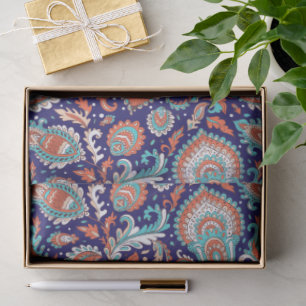 Indian style paisley floral seamless pattern tissue paper