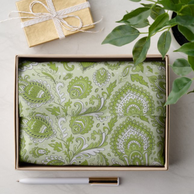 Indian style paisley floral seamless pattern tissue paper (Gift)