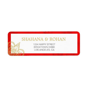 Indian Style Red Gold Chic Wedding Address