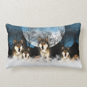 Indian Style Wolf Pillow