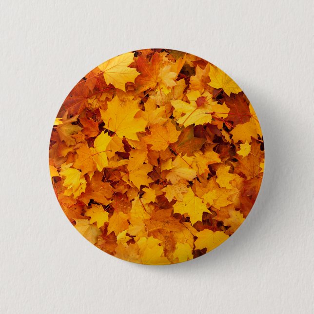 Indian Summer Golden Leaves 6 Cm Round Badge (Front)