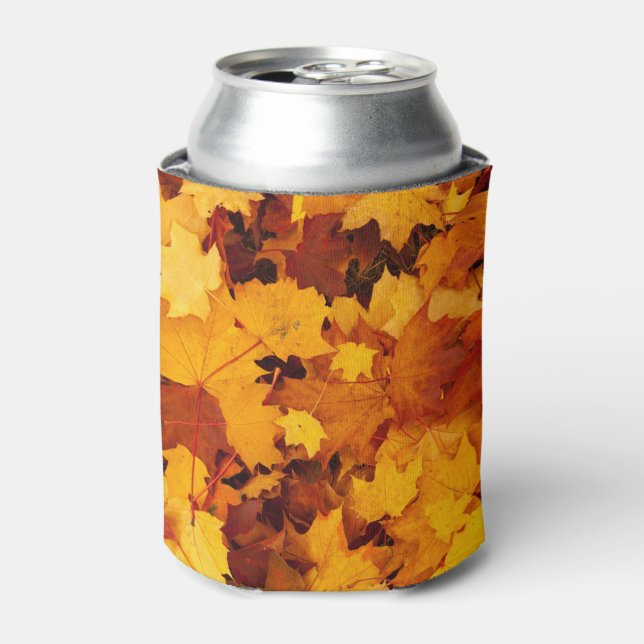 Indian Summer Golden Leaves Can Cooler (Can Front)
