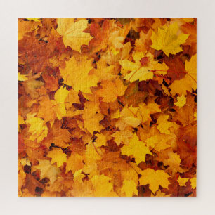 Indian Summer Golden Leaves Jigsaw Puzzle