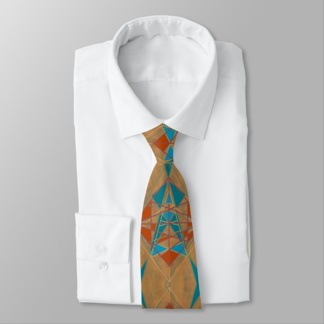 Indian Summer Star Man Repeat Pattern Tie (Tied)