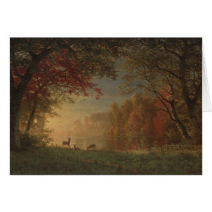 Indian Sunset Deer by a Lake