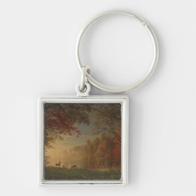 Indian Sunset Deer by a Lake Key Ring (Front)