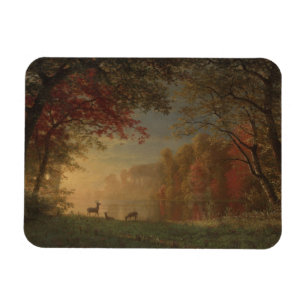 Indian Sunset Deer by a Lake Magnet