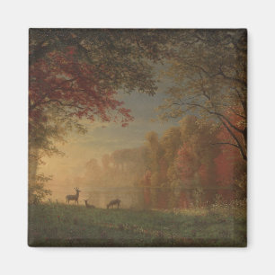 Indian Sunset Deer by a Lake Magnet