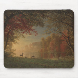 Indian Sunset Deer by a Lake Mouse Mat