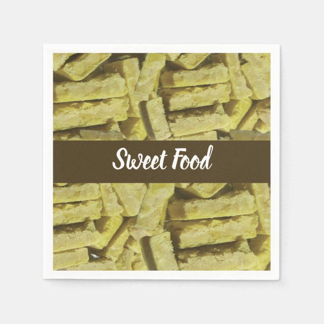 Indian Sweet Mysore Pak Sweet Food Birthday Napkin (Front)