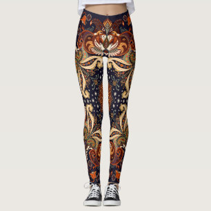 Indian Symmetric: Vintage Ethnic Ornament Leggings