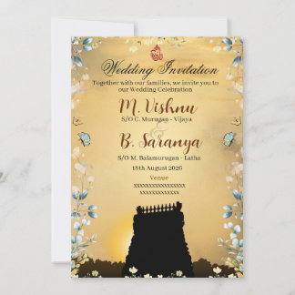 Indian Tamil traditional Wedding Invitation
