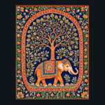 Indian tapestry of holy tree and holy elephant poster<br><div class="desc">Let our ethnic-themed wall art print collection be a source of inspiration and delight in your life,  with designs that celebrate the joy and wonder of cultural exchange.</div>