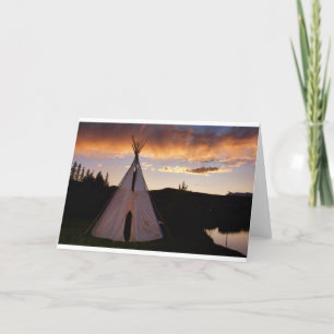 Indian Teepee Sunset landscape Card