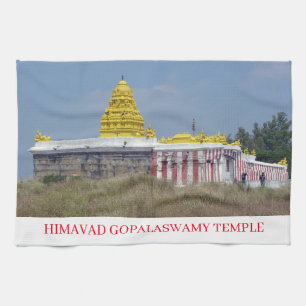Indian temple view tea towel