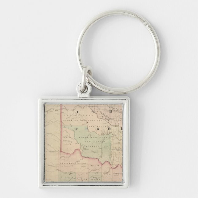 Indian Territory and Texas, North West Portion Key Ring (Front)
