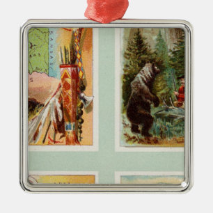 Indian Territory, New Mexico, South Dakota, Texas Metal Tree Decoration